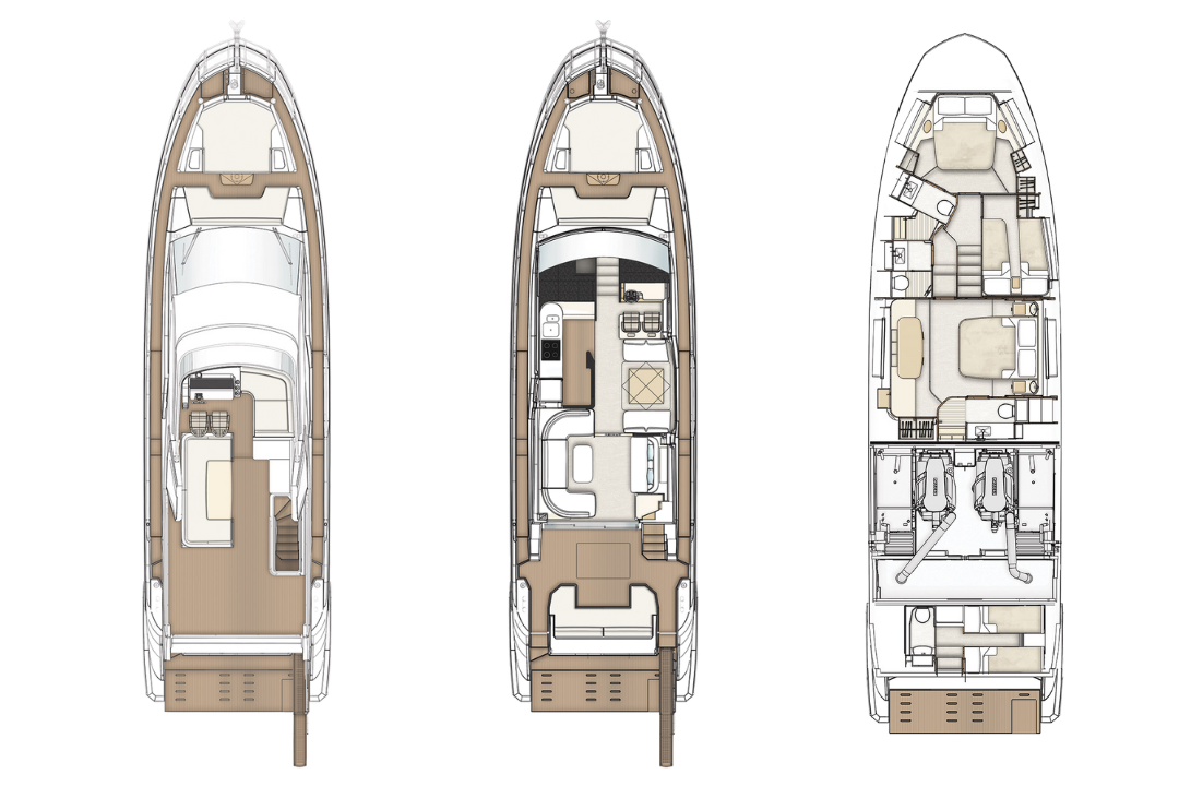 Azimut 60 Fly išplanavimas