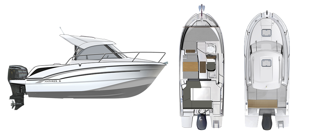 Beneteau Antares 6 išplanavimas