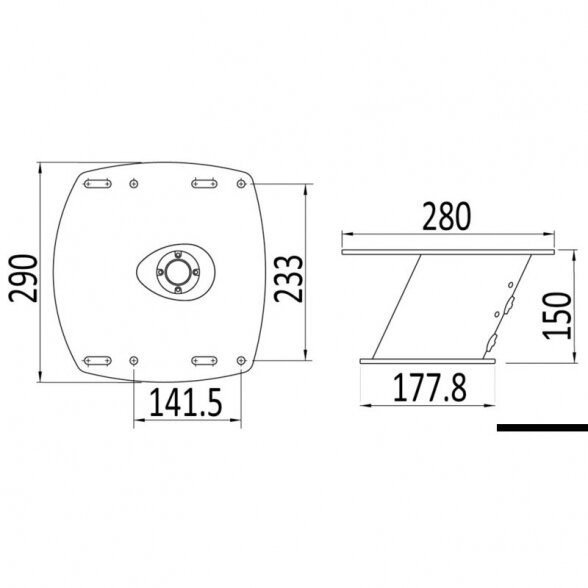 Antenos tvirtinimo pagrindas SCANSTRUT 150 mm 2