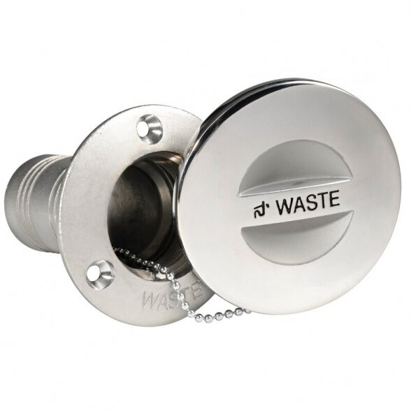 WASTE deck plug polished AISI316 38mm 84.5mm