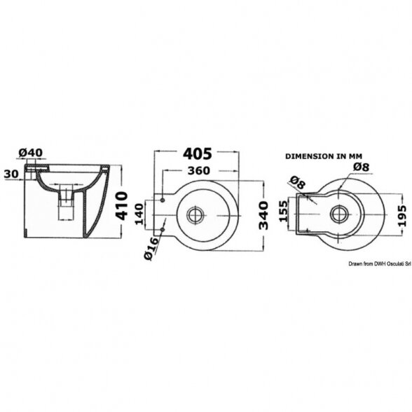 Electric marine toilet Slim 24V 3