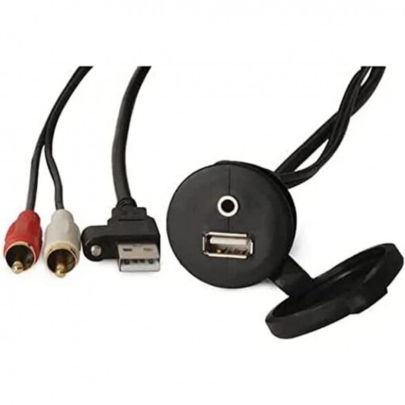 Fusion Panel Mount USB/3.5 mm AUX Connector