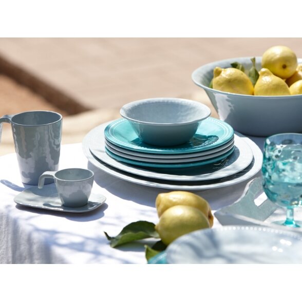 Melamine deesert plate set HARMONY, aqua (6 pcs.) 2