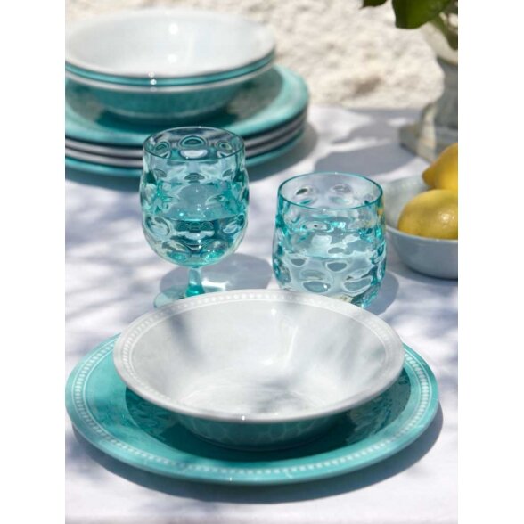 Melamine plate set HARMONY, aqua (6 pcs.) 1