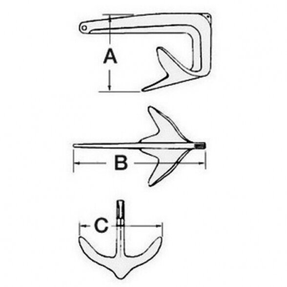 Foldable Anchor "Trefoil" 5 kg 1