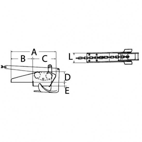 Alloy hinged bow roller up to 12 kg 1