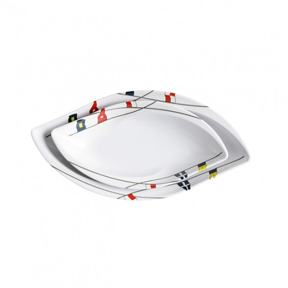 Melamine oval snack set REGATA (4 pcs.)