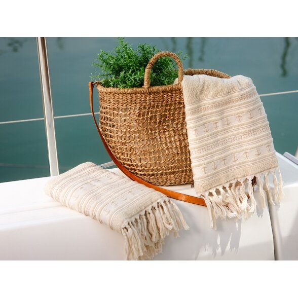 Santorini anchors towel set, ecru 1