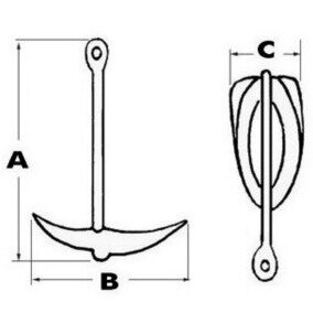 Foldable galvanised anchor 8 kg (01.139.08) 1