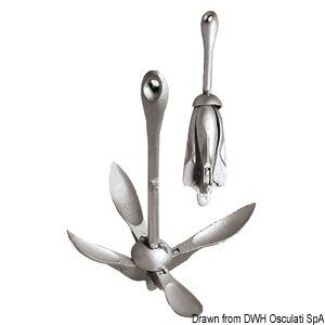 Foldable galvanised anchor 8 kg (01.139.08)