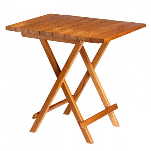 Rectangular folding table, teak 80x60 cm