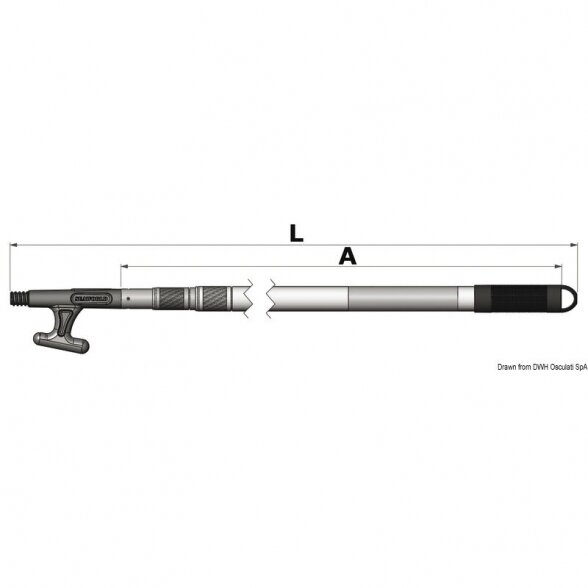 Telescopic boat hook for mooring, 110/260 cm 2