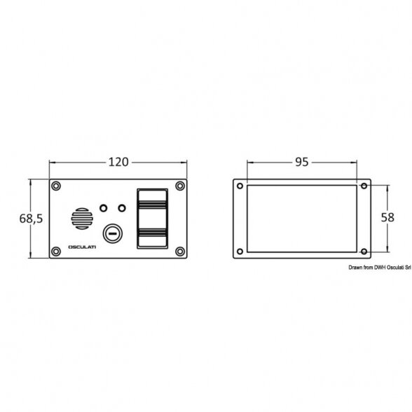 Panel switch with audible alarm for bilge pumps 1