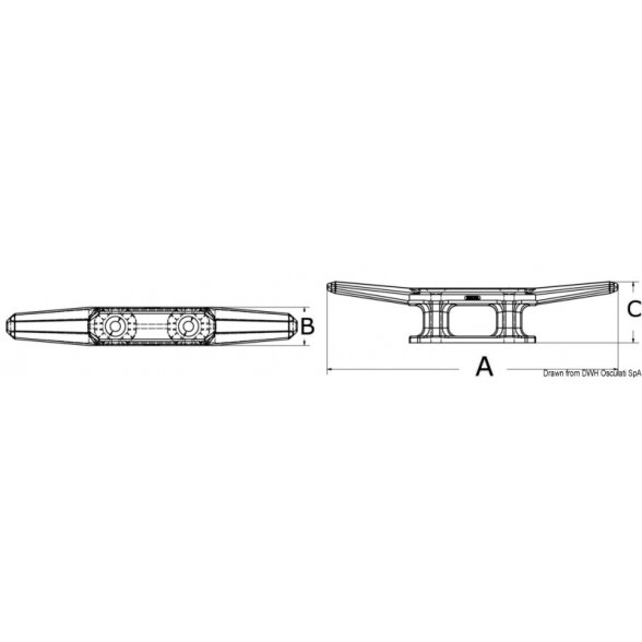 Belaying cleat, 110 mm 1