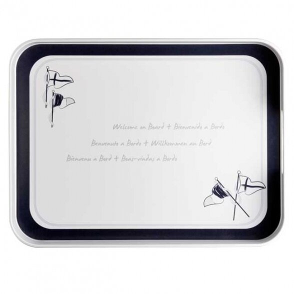 Melamine rectangular tray WELCOME ON BOARD